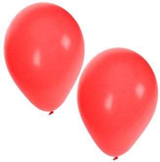 Shoppartners 50x stuks rode party verjaardag ballonnen - 27 cm - ballon rood voor helium of lucht - Feestartikelen/versiering