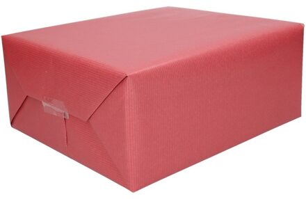 Shoppartners 5x rollen cadeaupapier donker rood - 500 x 50 cm - kadopapier / inpakpapier