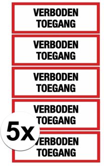 Shoppartners 5x verboden toegang sticker - 14,8 x 10,5 cm - toegangsverbod stickers