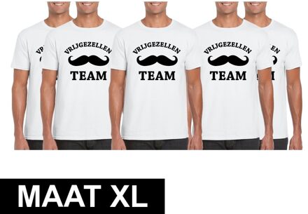 Shoppartners 5x Vrijgezellenfeest Team t-shirt wit heren Maat XL