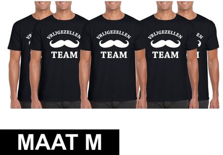 Shoppartners 5x Vrijgezellenfeest Team t-shirt zwart heren Maat M
