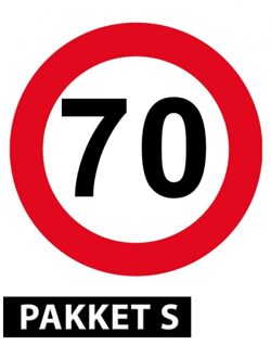 Shoppartners 70 jaar feestartikelen pakket klein - Feestpakketten Multikleur