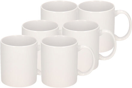 Shoppartners 8x Onbedrukte witte mokken 300 ml - Action products