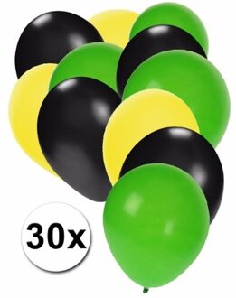 Shoppartners Ballonnen geel/zwart/groen 30 stuks Multi