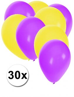 Shoppartners Ballonnen paars en geel 30x