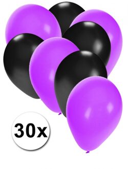 Shoppartners Ballonnen paars en zwart 30x