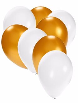 Shoppartners Ballonnen wit en goud 30x