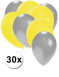 Shoppartners Ballonnen zilver en geel 30x