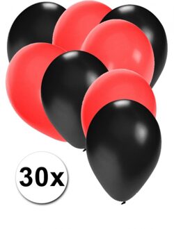 Shoppartners Ballonnen zwart en rood 30x