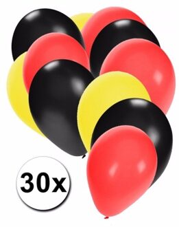 Shoppartners Ballonnen zwart/geel/rood 30 stuks