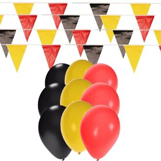 Shoppartners Belgie supporter slingers 20 meter en 60x ballonnen - Belgische versiering