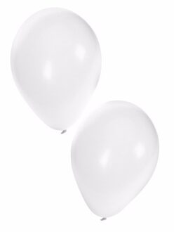 Shoppartners Bellatio Decorations ballonnen - 30x stuks - wit - 27 cm - verjaardag - feestartikelen
