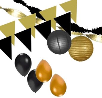 Shoppartners Black and Gold feest thema versiering pakket XXL