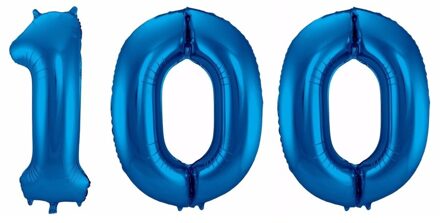 Shoppartners Blauwe folie ballonnen 100 jaar