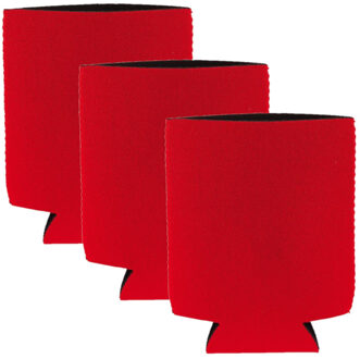 Shoppartners Blikjes koeler - 6x - koelhoud hoesje - bierblik hoesje - rood - Frisdrank/bier blikjes koel houden
