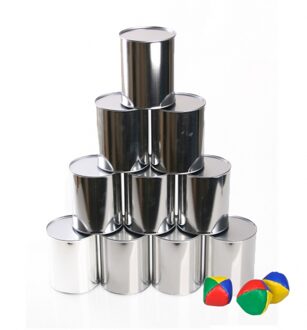 Shoppartners Blikken gooien spel 10x met balletjes