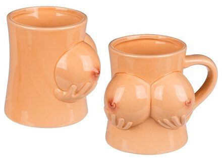 Shoppartners Borsten/tieten fun mok - vrijgezellenfeest - kantoor - hoogwaardig keramiek - 300 ml