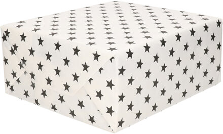 Shoppartners Cadeaupapier - wit met sterren- 150 x 70 cm - inpakpapier - rol kadopapier