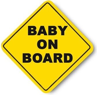 Shoppartners Carkids bordje Baby on Board! engels 19 cm geel