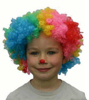 Shoppartners Clown verkleed pruik kinderen gekleurd Multi