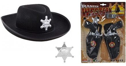 Shoppartners Cowboy accessoire set zwart voor kinderen