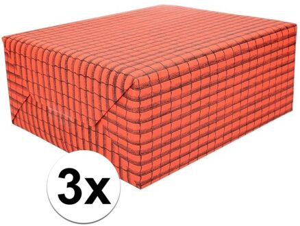 Shoppartners Dakpannen papier - 6x - 50 x 70 cm - dakpan cadeaupapier / inpakpapier - knutseleen