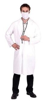 Shoppartners Doktersjas inclusief mondkapje en stethoscoop Wit