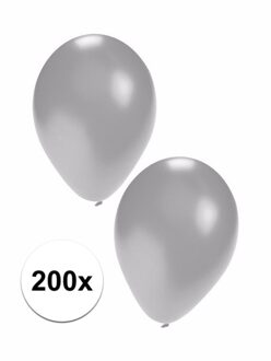 Shoppartners Feest ballonnen in zilverkleur 200 stuks
