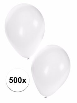 Shoppartners Feest ballonnen - wit - 500x stuks - ca. 27 cm - verjaardag versiering