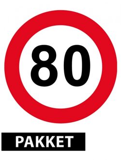 Shoppartners Feestartikelen 80 jaar pakket - Feestpakketten Goudkleurig