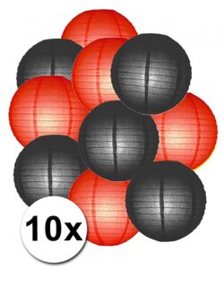 Shoppartners Feestartikelen lampionnen zwart/rode10x Multi