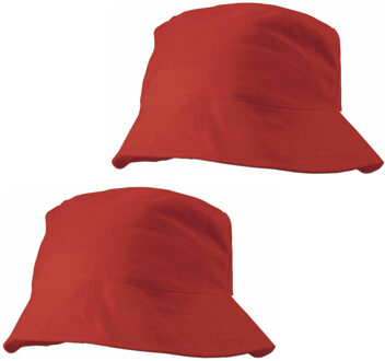 Shoppartners Festival Zonnehoedje voor volwassenen - 5x - rood - 100% katoen - Zon bescherming