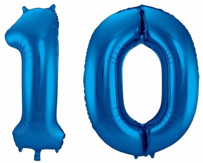 Shoppartners Folie ballon 10 jaar 86 cm - Ballonnen Blauw