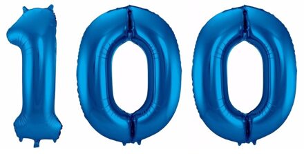 Shoppartners Folie ballon 100 jaar 86 cm - Ballonnen Blauw