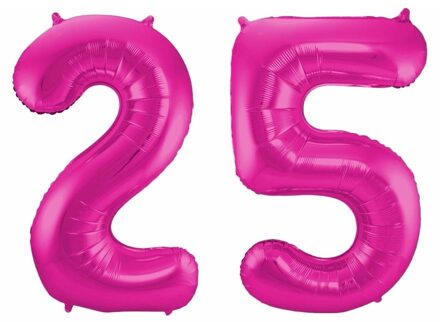 Shoppartners Folie ballon 25 jaar 86 cm - Ballonnen Roze