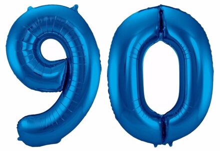 Shoppartners Folie ballon 90 jaar 86 cm - Ballonnen Blauw