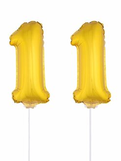 Shoppartners Folie ballonnen cijfer 11 goud 41 cm - Ballonnen Goudkleurig