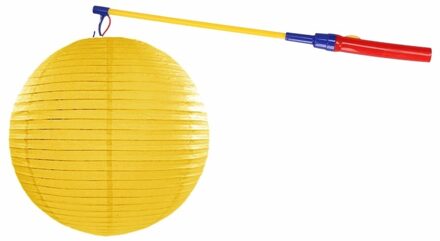 Shoppartners Gele lampion 35 cm met lampionstokje - Sint Maarten lampionnen