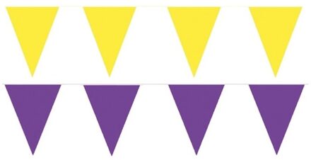Shoppartners Gele/Paarse feest punt vlaggetjes pakket 60 meter