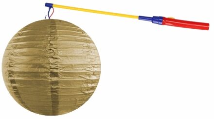 Shoppartners Gouden lampion 35 cm met lampionstokje - Sint Maarten lampionnen