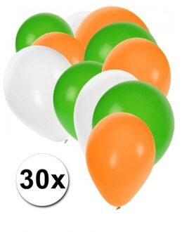 Shoppartners Groene witte en oranje feestballonnen - Ballonnen Multikleur