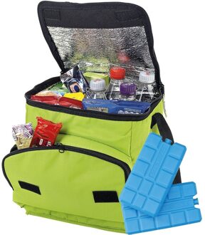 Shoppartners Grote groene koeltas met 8x koelelementen set