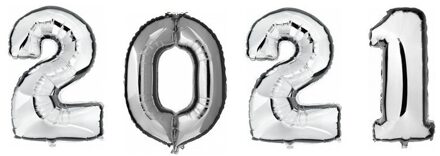 Shoppartners Grote New Year versiering 2021 ballonnen zilver - Ballonnen Zilverkleurig