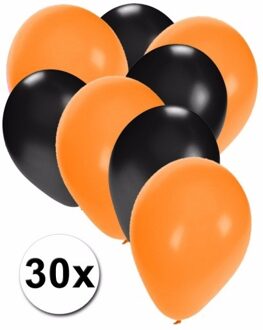 Shoppartners Halloween ballonnen 30 stuks zwart/oranje