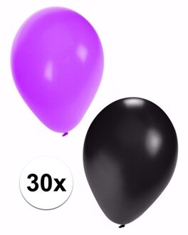 Shoppartners Halloween ballonnen 30 stuks zwart/paars