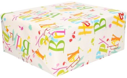 Shoppartners Happy Birthday cadeaupapier 70 x 200 cm - Cadeaupapier