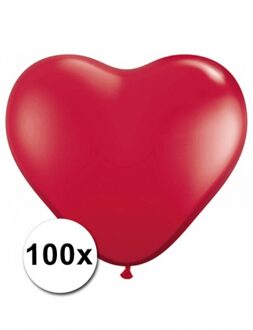 Shoppartners Hartjes ballonnen rood 15 cm 100 stuks - Ballonnen