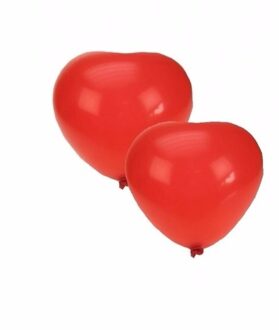 Shoppartners Hartjes ballonnen rood - 200x stuks - huwelijk/verjaardag/valentijnsdag decoratie