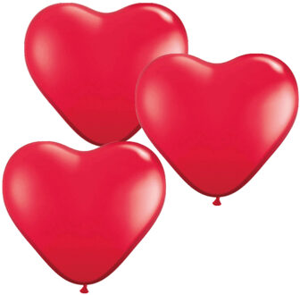 Shoppartners Hartjes ballonnen rood - 200x stuks - huwelijk/verjaardag/valentijnsdag decoratie