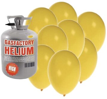 Shoppartners Helium tank met 30 gele ballonnen